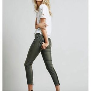 Free people micro suede green pants